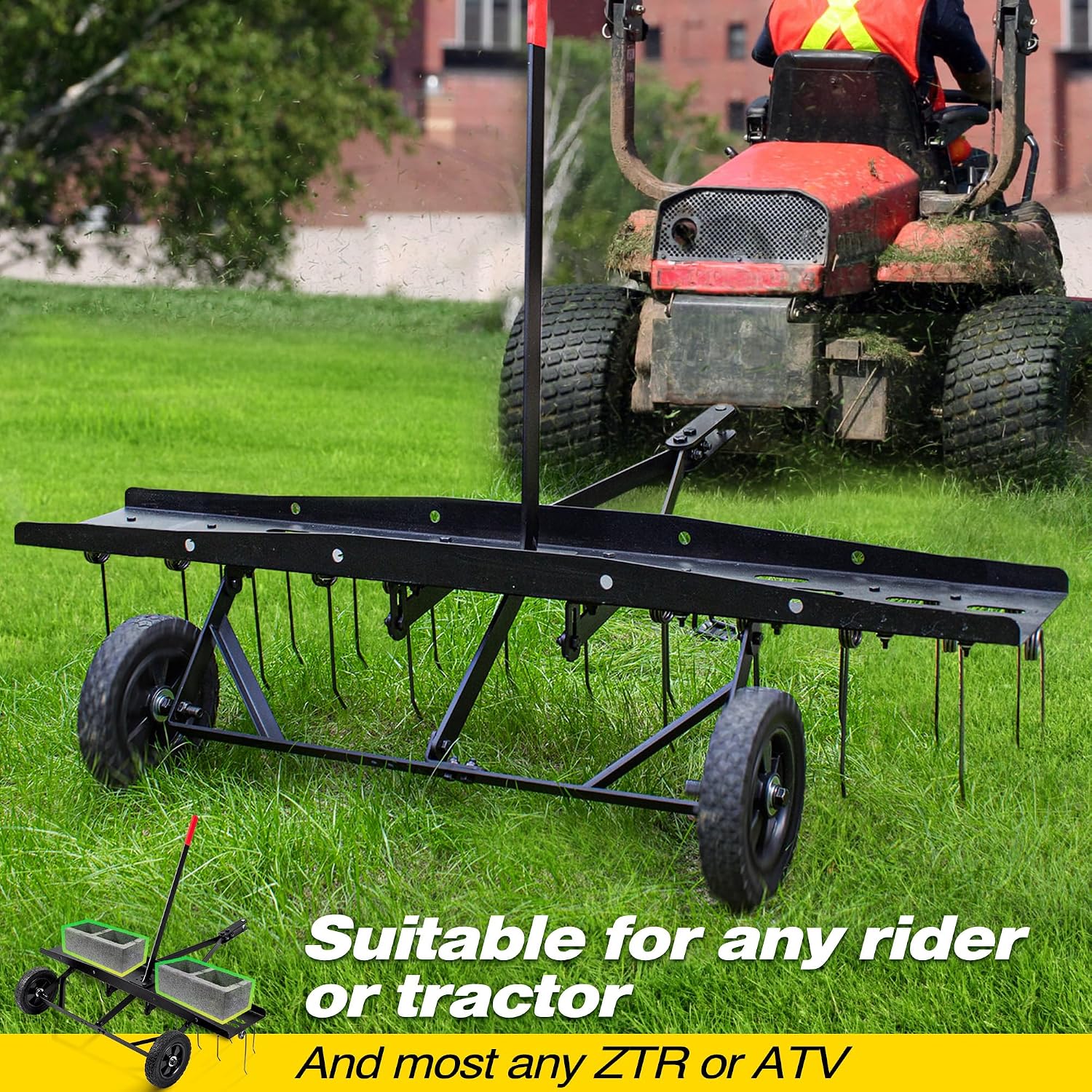 Tow Behind Lawn Dethatcher Rak - огляд і ціна Tools Heavy Equipment